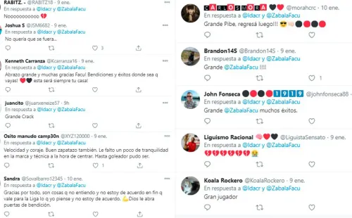 Reacción de muchos usuarios con la noticia de la partida de Facundo Zabala