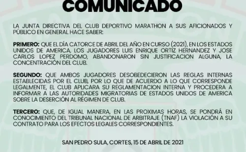 El comunicado completo que publicó Marathón en Twitter