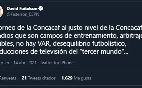 David Faitelson y un mensaje para la Concacaf / Twitter Faitelson