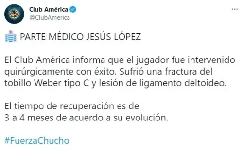 El nuevo parte médico del Chucho López
