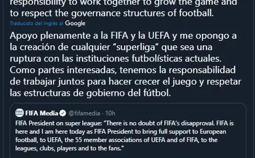 Concacaf tomó postura sobre la Superliga. / Foto: Victor Montagliani Twitter