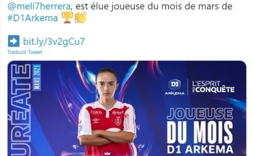 Melissa Herrera, la mejor jugadora de marzo en Francia, también costarricense