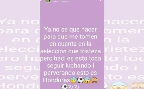 La publicación que realizó Muma Fernández tras no ser convocado. (Whatsapp)