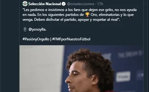 Fernando Palomo le respondió a Guillermo Ochoa / Fernando Palomo Twitter