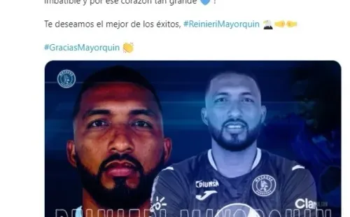 Motagua despidiendo a Reinieri Mayorquín en las redes
