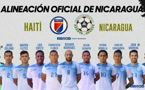 Los 11 titulares de Nicaragua contra Haití (Foto: Fenifut)