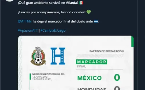 Honduras empate en amistoso con México Twitter / miseleccionmx