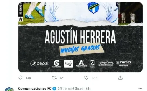 Comunicaciones anunciando la partida de Agustín Herrera