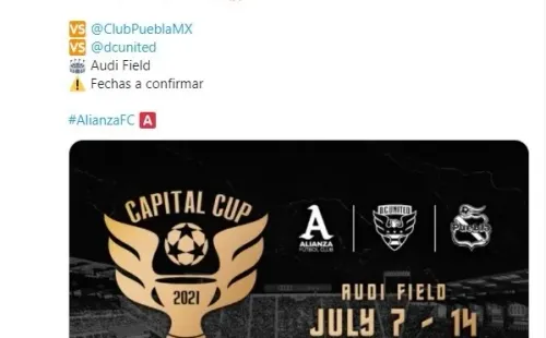 Alianza anunciando su participación en la Capital Cup