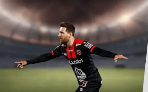 Lionel Messi con la camiseta de Alajuelense / Foto: ESPN Costa Rica