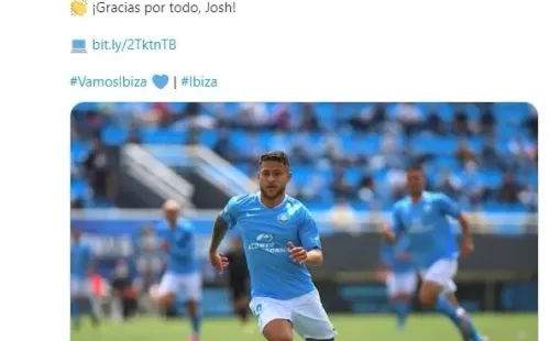 UD Ibiza comunicando la partida de Joshua Pérez