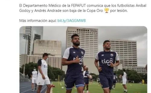 Fepafut reportando las bajas de Godoy y Andrade