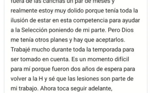 La carta que Michael Chirinos publicó en Twitter