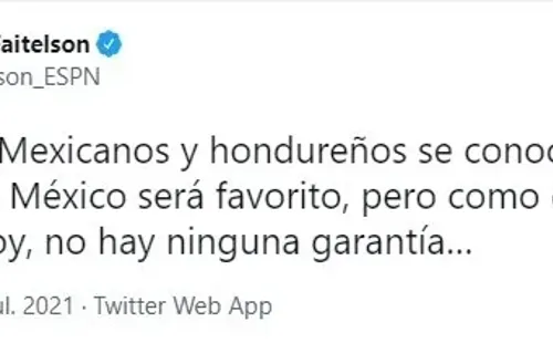 El tuit de David Faitelson respecto al Honduras-México que se aproxima