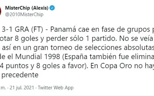 El tuit de MisterChip sobre el record que rompió Panamá con su eliminación
