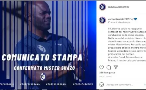 Carbonia comunicando la extensión del contrato de David Suazo