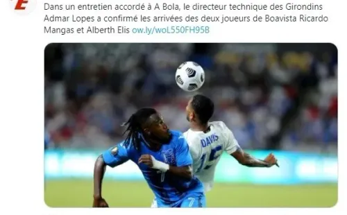 L'Equipe se hace eco de las declaraciones en A Bola sobre futuro de Alberth Elis