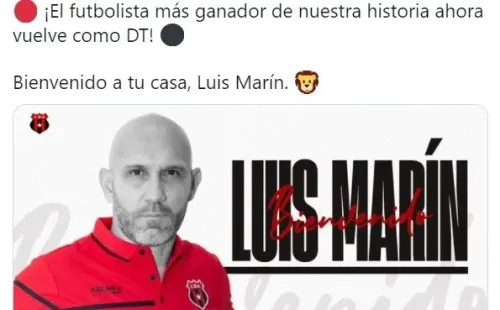 Alajuelense anunciando a Luis Marín como nuevo entrenador de Alajuelense