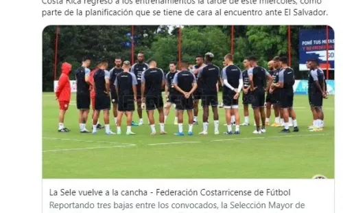 Fedefutbol reportando tres bajas en la convocatoria