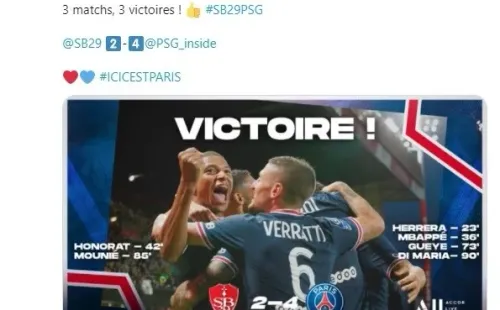 PSG venció por 4-2 al Brest en la tercera fecha de la Ligue 1