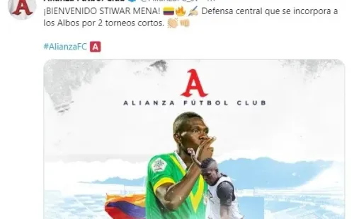 Alianza presentando a Stiwar Mena