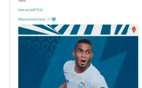 Real Zaragoza anunciando la incorporación de César Yanis