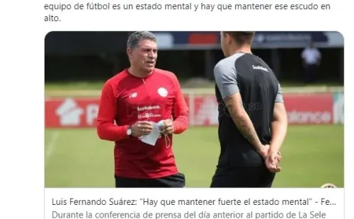 Los dichos de Luis Fernando Suárez en conferencia de prensa recopilados por Fedefutbol