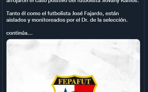 Caso positivo en la Selección de Panamá / Fedefut