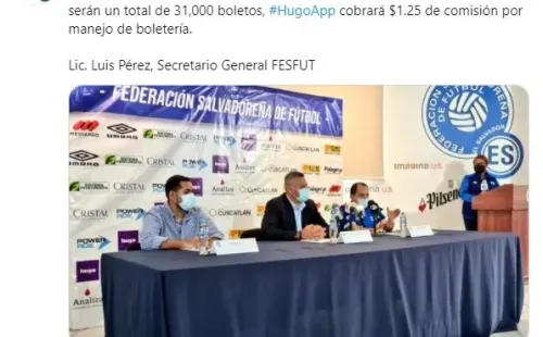 FESFUT publicando la cantidad de entradas disponibles contra México y Panamá