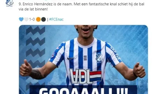 Enrico Hernández abrió el marcador en el triunfo 2-0 ante Breda