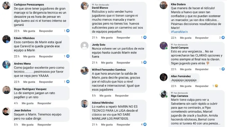 Comentarios en el Facebook de LDA (LDA Facebook)