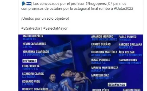 El tuit de Pablo Punyed sobre su convocatoria a La Selecta