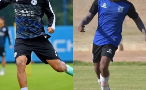 Andrade y Ariano entrenándose con sus clubes (Arminia Bielefeld/Alianza Atlético de Sullana).