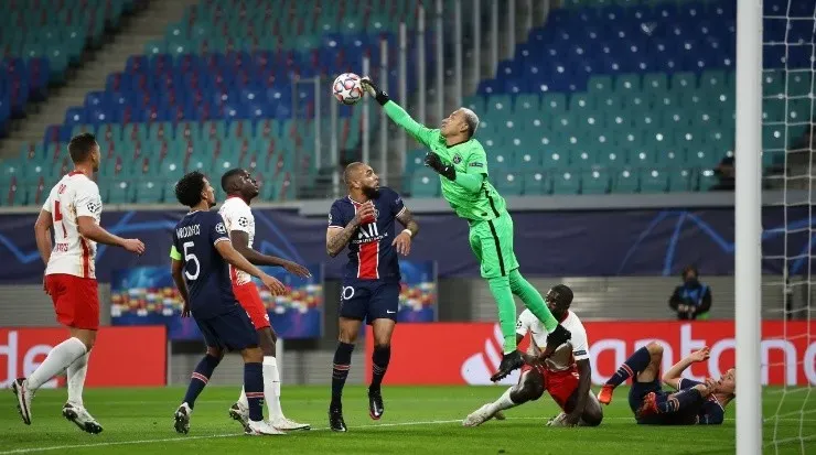 Keylor Navas en el primer partido ante el RB Leipzig (Getty)