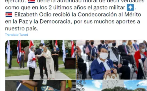 Mensaje del presidente de Costa Rica por la celebración de la Abolición del Ejército (Twitter Casa Presidencial)