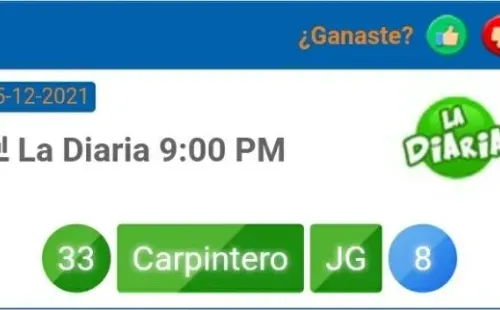 El número ganador de las 9 de la noche.