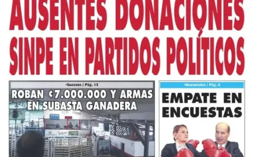 Portada del Diario La Extra de este 15 de diciembre (Diario Extra)