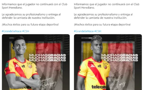 Las dos nuevas bajas en Herediano