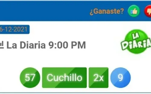 El número ganador de las 9 de la noche.
