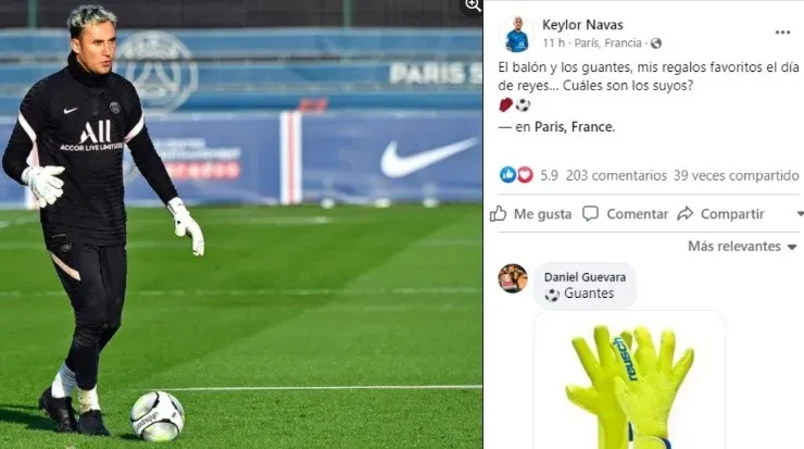Publicación de Keylor Navas en sus redes sociales ()