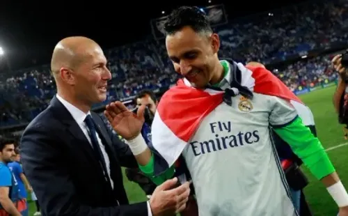 Zinedine Zidane y Keylor Navas en el Real Madrid / Getty