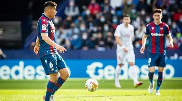 Oscar Duarte jugó 70 minutos en a victoria ante el Mallorca (Levante UD Oficial)