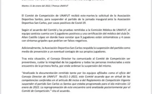 Comunicado Oficial de la Unafut (Unafut Oficial)