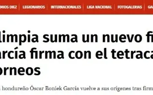 Diario Diez de Honduras confirma el fichaje de Boniek García