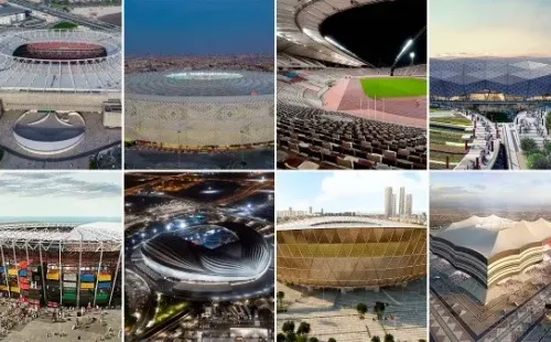 Los ocho estadios que albergarán partidos en Qatar 2022 (Foto: Infobae)
