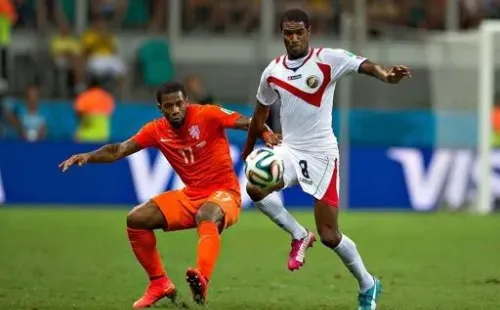 Dave Myrie con la Selección de Costa Rica en el Mundial de Brasil 2014
