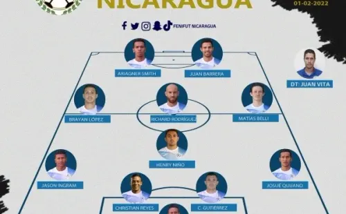 La alineación con la que Nicaragua salió a jugar frente a Belice (Foto: Fenifut)