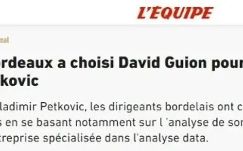 Diario L'Equipe confirmando al nuevo entrenador del Girondins de Burdeos