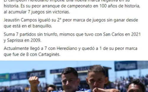 Datos publicados por Cristian Sandoval Pacheco, estadístico y periodista deportivo (Cristian Sandoval Facebook)