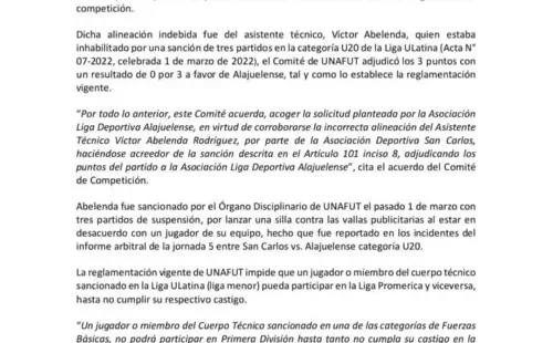 Comunicado Oficial de la Unafut (Unafut Oficial)